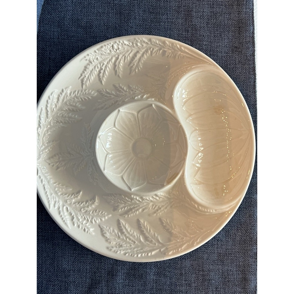 Vintage SECLA From Portugal Artichoke Plate Ceramic 10" Divided Serving Dish